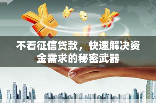 市北不看征信贷款，快速解决资金需求的秘密武器