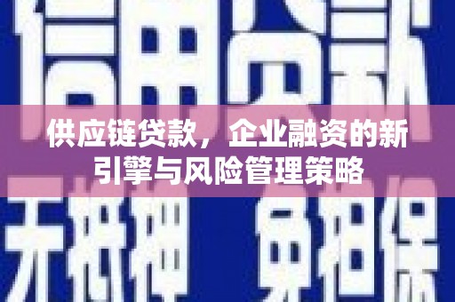 市北供应链贷款，企业融资的新引擎与风险管理策略