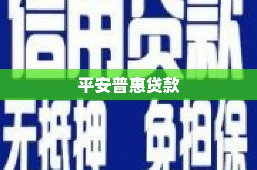 市北平安普惠贷款