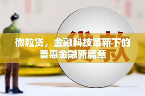 市北微粒贷，金融科技革新下的普惠金融新篇章