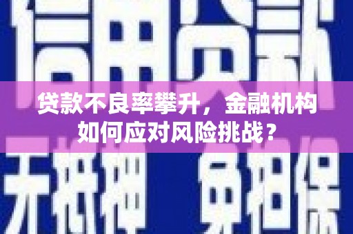 市北贷款不良率攀升，金融机构如何应对风险挑战？